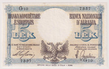 ALBANIA Banca Nazionale d'Albania, Regno d'Italia e Albania - 5 Lek del 1942 G10 7352. Gav. 03.132 R
SPL/SUP