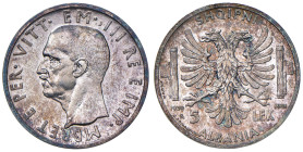 Vittorio Emanuele III Albania (1900-1943) 5 Lek 1939 Prova - Nomisma P86; Luppino PP320 AG RRRR Ex Asta Varesi XXXII, Collezione D’Incerti del 20/4/20...