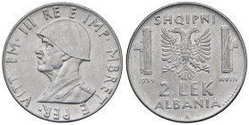 Vittorio Emanuele III Albania (1900-1943) 2 Lek 1939 magnetica - Nomisma 1450 AC 
SPL