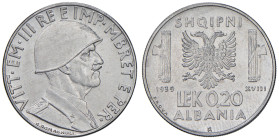 Vittorio Emanuele III Albania (1900-1943) 0,20 Lek 1939 Prova - Nomisma P90; Luppino PP325 AC RRRR Ex Asta Varesi XXXII, Collezione D’Incerti del 20/4...