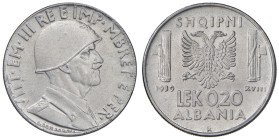 Vittorio Emanuele III Albania (1900-1943) 0,20 Lek 1939 antimagnetico - Nomisma 1461 AC/NI 
FDC