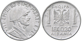 Vittorio Emanuele III Albania (1900-1943) 0,20 Lek 1939 magnetico - Nomisma 1462 AC 
SPL