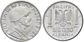 Vittorio Emanuele III Albania (1900-1943) 0,20 Lek 1940 - Nomisma 1463 AC 
FDC