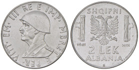 § Vittorio Emanuele III Albania (1900-1943) 2 Lek 1941 - Nomisma 1452 AC RRRRR Moneta della più grande rarità, conosciuta in soli 5 esemplari. Ex Asta...