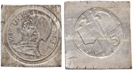 Vittorio Emanuele III (1900-1946) 5 Lire 1940 Progetto su due lamine in argento - P.P. 236 AG (g 33,20; g 38,49) RRRRR
qFDC