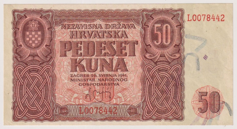 Regno di Croazia - Tomislao II (Aimone di Savoia) - 50 Kuna, biglietto di Stato ...
