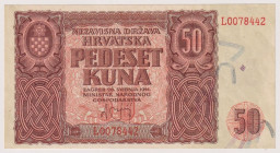 Regno di Croazia - Tomislao II (Aimone di Savoia) - 50 Kuna, biglietto di Stato del 26/05/1941 L0078442 Gav. 03.246 R
q.FDS