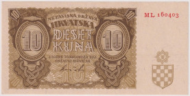 Regno di Croazia - Tomislao II (Aimone di Savoia) - 10 Kuna, biglietto di Stato del 30/08/1941 ML 160403 Gav. 03.245
FDS
