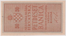 Regno di Croazia - Tomislao II (Aimone di Savoia) - 50 Banica, biglietto di Stato del 25/09/1942 F 161401 Gav. 03.242
FDS