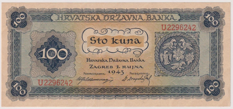 Regno di Croazia - Tomislao II (Aimone di Savoia) - 100 Kuna, banconota della Ba...