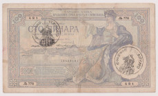 Occupazione Italiana del Montenegro 1941 - 100 Dinari della Banca Nazionale del Regno di Serbia, Croazia e Slovenia 30/11/1920 con sovrastampa a timbr...