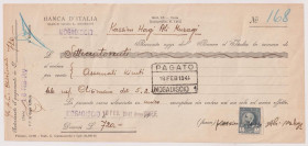 SOMALIA filiale di Mogadiscio - Assegno bancario della Banca d' Italia datato 18/02/1941 
BB/SPL