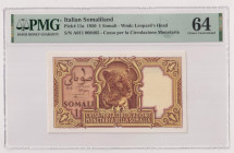 AFIS (Amministrazione fiduciaria italiana della Somalia) - 1 Somalo del 1950 A011 000485 Gig. AFS 1A RRRRR In slab PMG n° 1914640-018
PMG 64