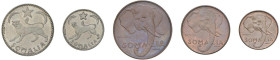 AFIS (Amministrazione fiduciaria italiana della Somalia) - Serie monete Prova 1950 (MI - 1 Somalo, 0,50 Somali, CU - 10 Centesimi, 5 Centesimi e 1 Cen...