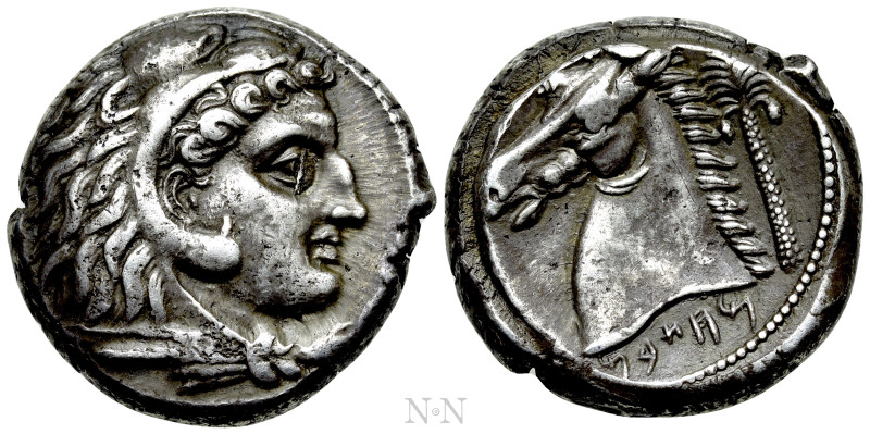 SICILY. Entella. Punic issues (Circa 300-289 BC). Tetradrachm.

Obv: Head of H...