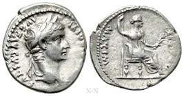 TIBERIUS (14-37). Denarius. "Tribute Penny" type. Lugdunum