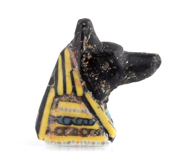 Egyptian Anubis Head mosaic glass inlay
Ptolemaic Period (ca. 300-50 BC); heigh...