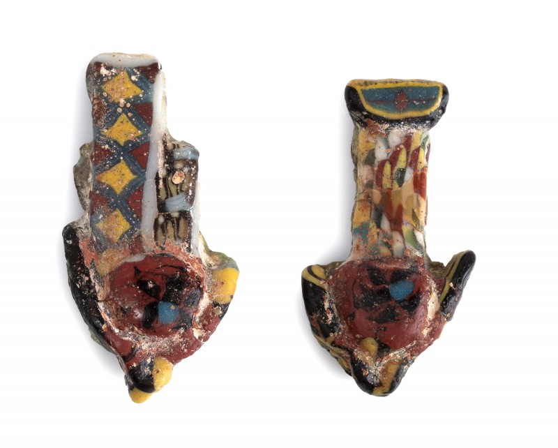 Couple of Egyptian Uraei mosaic glass inlay
Ptolemaic Period (ca. 300-50 BC); h...