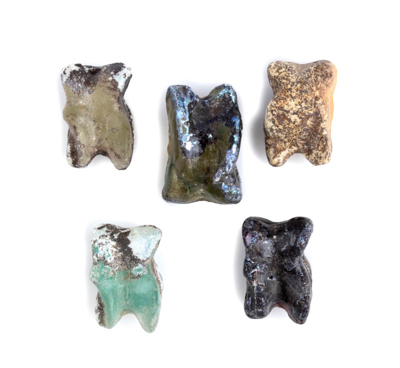 Group of five Roman glass Knucklebones
1st century BC - 2nd century AD; lenght ...