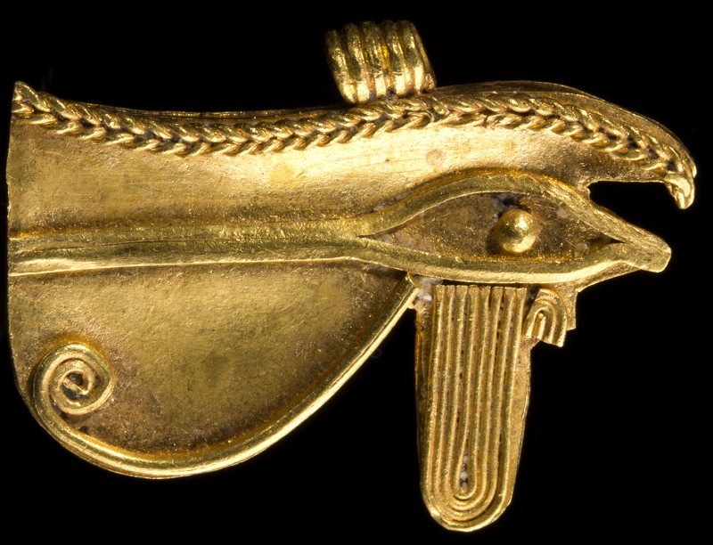 Egyptian Gold Wedjat Eye Amulet
26th - 29th Dynasty (664-380 BC); length mm 28;...