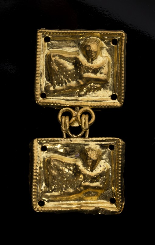 Etruscan Gold Belt Hook depicting a reclined figure
First half of 6th century B...