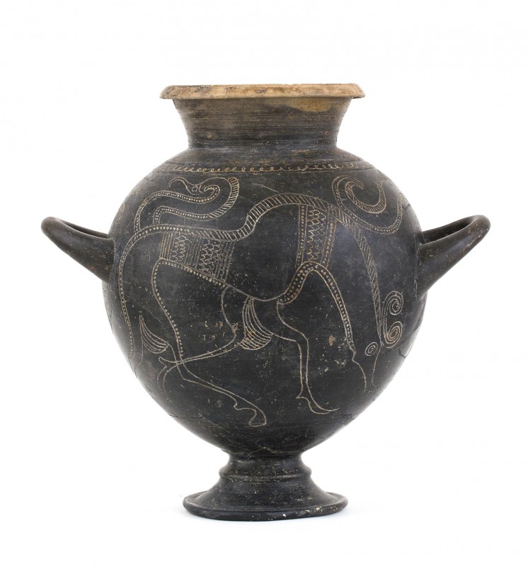 Faliscan Olla With Incised Fantastic Beasts
7th century BC; height cm 35; Prove...