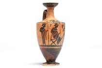 Attic Black-Figure Lekythos
Attributed to the Cock Group, ca. 525 - 475 BC; height cm 17. Provenance: Belgian private collection formed in 1980s.