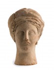 Roman Terracotta Votive Portrait of a Goddess
3rd - 2nd century BC; height cm 25; length cm 18; She's wearing earrings and diadem. Provenance: Englis...