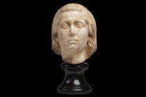 Roman Marble Portrait of a Veiled Older Woman
Early Imperial: Augustan or Julio-Claudian (1st century BC - 1st century AD); height cm 45 with marble ...