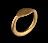 A greek gold ring. Smooth bezel. Sample from the classical period, type II. Wear marks due to time and use. For comparisons: J. Boardman, Greek gems a...