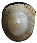 A roman onyx intaglio. Facing head of Medusa. For comparisons: M. Henig, The Content Cameos, pp. 88-92. 2nd-3rd century A.D.
11 x 12 x 6 mm