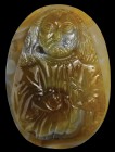 A rare agate cameo. Christ. The effigy of Christ is depicted frontally, from the waist up. The face is rather round (reminiscence of the late-antique ...