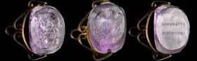 A seal by Benedetto Pistrucci. Precious amethyst intaglio, made by Benedetto Pistrucci and belonged to the artist himself. First face: bust of Jupiter...