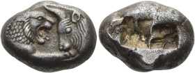 KÖNIGREICH LYDIEN. Kroisos, 561 - 546 v. Chr. Kroisos, 561 - 546 v. Chr. Stater ø 20mm (10.63g). Mzst.Sardeis. Vs.: Vorderteil eines brüllenden Löwen ...