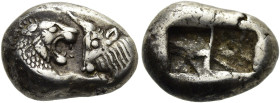 KÖNIGREICH LYDIEN. Kroisos, 561 - 546 v. Chr. Kroisos, 561 - 546 v. Chr. 1/3 Stater ø 14mm (3.59g). Mzst.Sardeis. Vs.: Vorderteil eines brüllenden Löw...