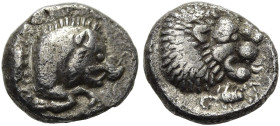 NORD-PERSIEN. Andragoras, 3. Jh. v. Chr.(?) Andragoras, 3. Jh. v. Chr.(?) Diobol ø 9mm (1.07g). ca. 260 - 250 v. Chr.(?) Vs.: Vorderteil eines n. r. l...