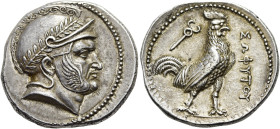 NORD-PERSIEN. Sophytes, ca. 240 - 235 v. Chr. Sophytes, ca. 240 - 235 v. Chr. Tetradrachme ø 29mm (17.05g). Mzst.Hekatompylos(?). Vs.: Kopf mit Helm, ...