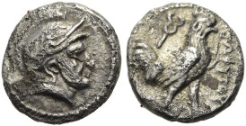 NORD-PERSIEN. Sophytes, ca. 240 - 235 v. Chr. Sophytes, ca. 240 - 235 v. Chr. Obol ø 9mm (0.56g). Mzst.Hekatompylos(?). Vs.: Kopf mit Helm, verziert m...