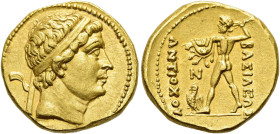KÖNIGREICH BAKTRIEN. Diodotos I., ca. 255/50 - 230 v. Chr. Diodotos I., ca. 255/50 - 230 v. Chr. Stater ø 18mm (8.24g). Im Namen Antiochos' II., ca. 2...