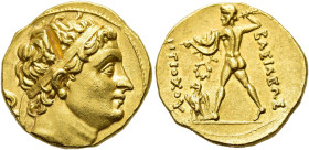 KÖNIGREICH BAKTRIEN. Diodotos I., ca. 255/50 - 230 v. Chr. Diodotos I., ca. 255/50 - 230 v. Chr. Stater ø 19mm (8.31g). Im Namen Antiochos' II., ca. 2...