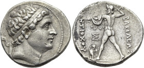 KÖNIGREICH BAKTRIEN. Diodotos I., ca. 255/50 - 230 v. Chr. Diodotos I., ca. 255/50 - 230 v. Chr. Tetradrachme ø 27mm (16.72g). Im Namen Antiochos' II....