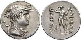 KÖNIGREICH BAKTRIEN. Demetrios I., ca. 200 - 190 v. Chr. Demetrios I., ca. 200 - 190 v. Chr. Tetradrachme ø 32mm (16.90g). Vs.: Drapierte Büste mit Di...
