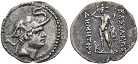 KÖNIGREICH BAKTRIEN. Demetrios I., ca. 200 - 190 v. Chr. Demetrios I., ca. 200 - 190 v. Chr. Obol ø 13mm (0.68g). Vs.: Kopf mit Diadem und Elefantensk...