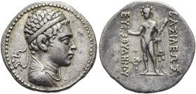 KÖNIGREICH BAKTRIEN. Euthydemos II., ca. 190 - 186 v. Chr. Euthydemos II., ca. 190 - 186 v. Chr. Drachme ø 19mm (4.14g). Vs.: Drapierte Büste mit Diad...