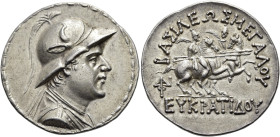 KÖNIGREICH BAKTRIEN. Eukratides I. Megas, ca. 170 - 145 v. Chr. Eukratides I. Megas, ca. 170 - 145 v. Chr. Tetradrachme ø 34mm (16.92g). ca. 163 - 145...