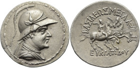 KÖNIGREICH BAKTRIEN. Eukratides I. Megas, ca. 170 - 145 v. Chr. Eukratides I. Megas, ca. 170 - 145 v. Chr. Tetradrachme ø 34mm (17.00g). ca. 163 - 145...