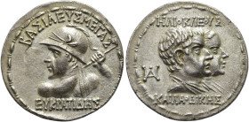 KÖNIGREICH BAKTRIEN. Eukratides I. Megas, ca. 170 - 145 v. Chr. Eukratides I. Megas, ca. 170 - 145 v. Chr. Tetradrachme ø 31mm (16.40g). ca. 163 - 145...