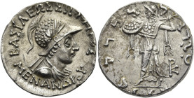 KÖNIGREICH BAKTRIEN. Menander I. Soter, ca. 165 - 130 v. Chr. Menander I. Soter, ca. 165 - 130 v. Chr. Tetradrachme im indischen Gewichtsstandard ø 24...