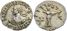 KÖNIGREICH BAKTRIEN. Menander I. Soter, ca. 165 - 130 v. Chr. Menander I. Soter, ca. 165 - 130 v. Chr. Drachme im indischen Gewichtsstandard ø 17mm (2...