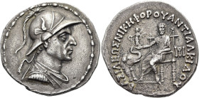 KÖNIGREICH BAKTRIEN. Antialkidas Nikephoros, ca. 120 - 100 v. Chr. Antialkidas Nikephoros, ca. 120 - 100 v. Chr. Tetradrachme im attischen Gewichtssta...